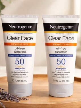 (2-Pack) Neutrogena Clear Face Oil-Free Sunscreen SPF 50 - White